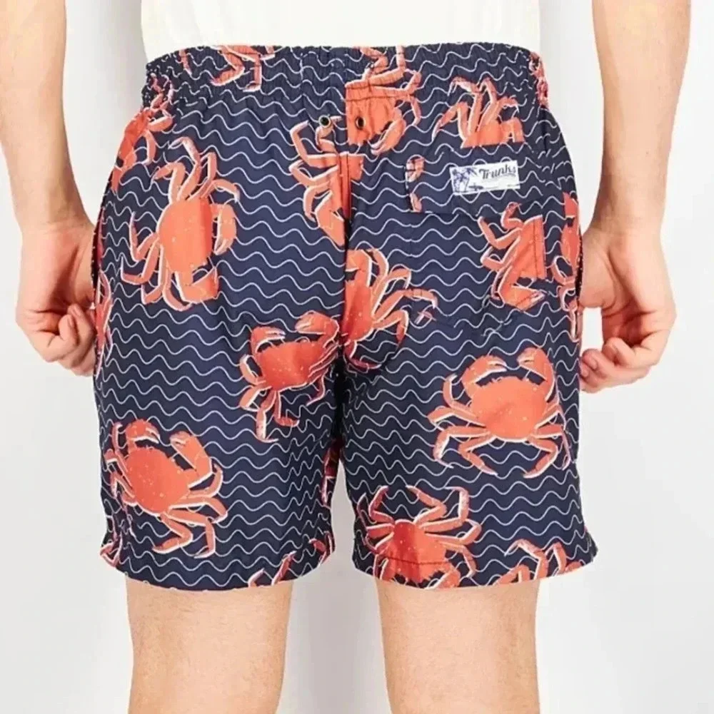 NWOT Trunks Wavy Crab Sano Swim Shorts Swim Trunks Pool Beach Vacation Men's L